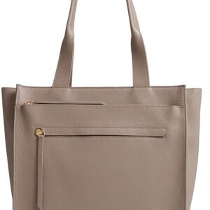 Nordstrom Taupe Leather Tote Bag